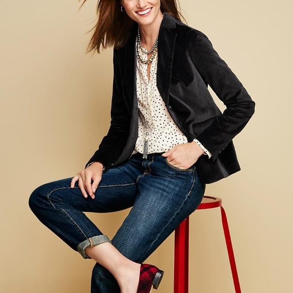 Talbots Jackets & Blazers - Talbots Black Velvet Blazer Work Jacket Size 8
